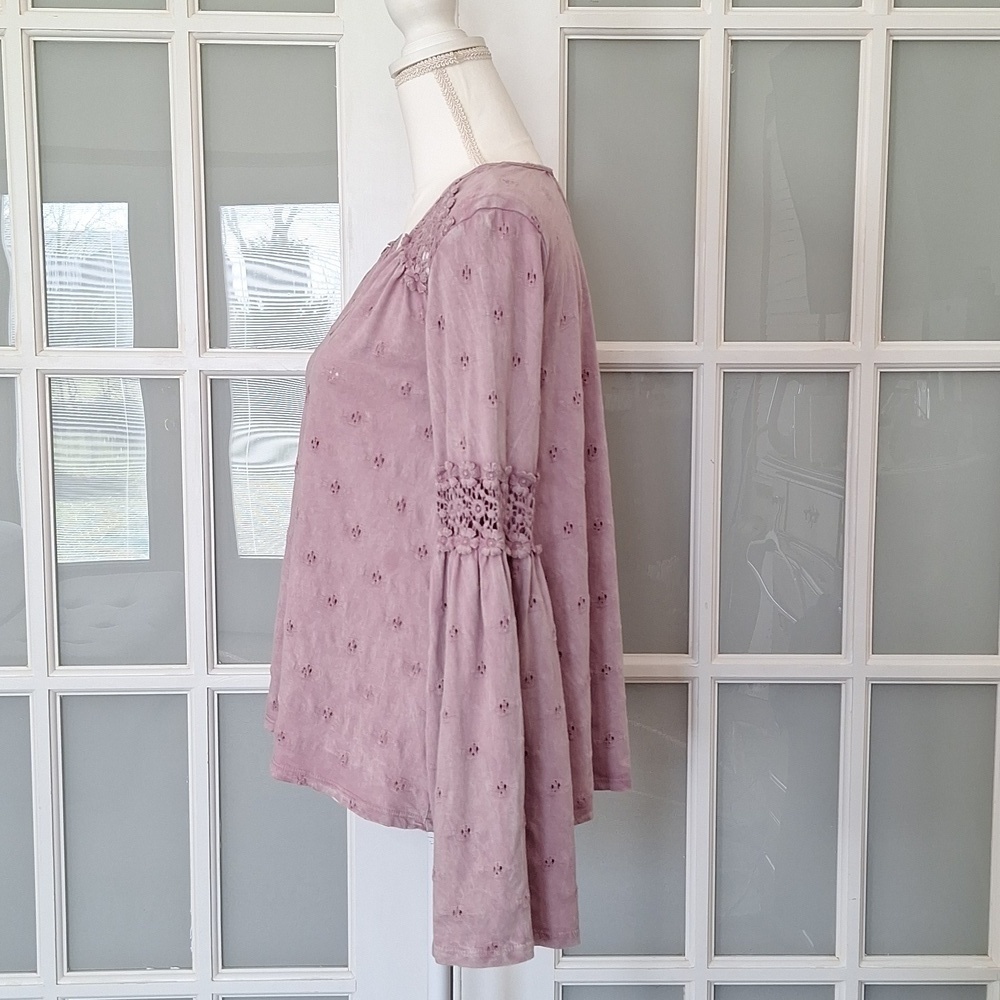 Anthropologie Eri + Ali Calvie Eyelet Top in Lavender - Picture 5 of 16